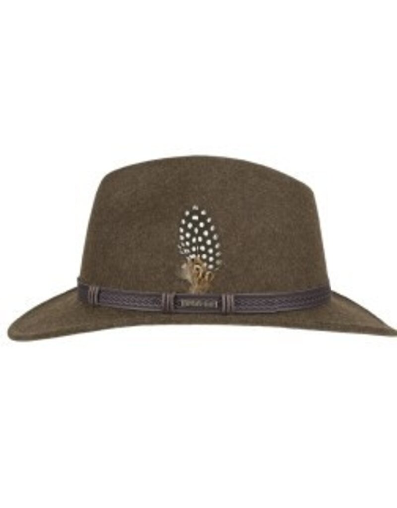 Hatland Outdoorhoed Traveller Met Veer Olijfgroen
