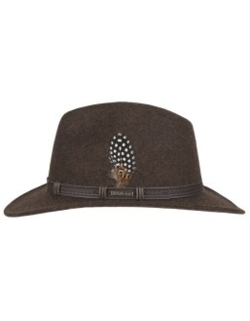 Hatland Outdoorhoed Traveller Met Veer Bruin