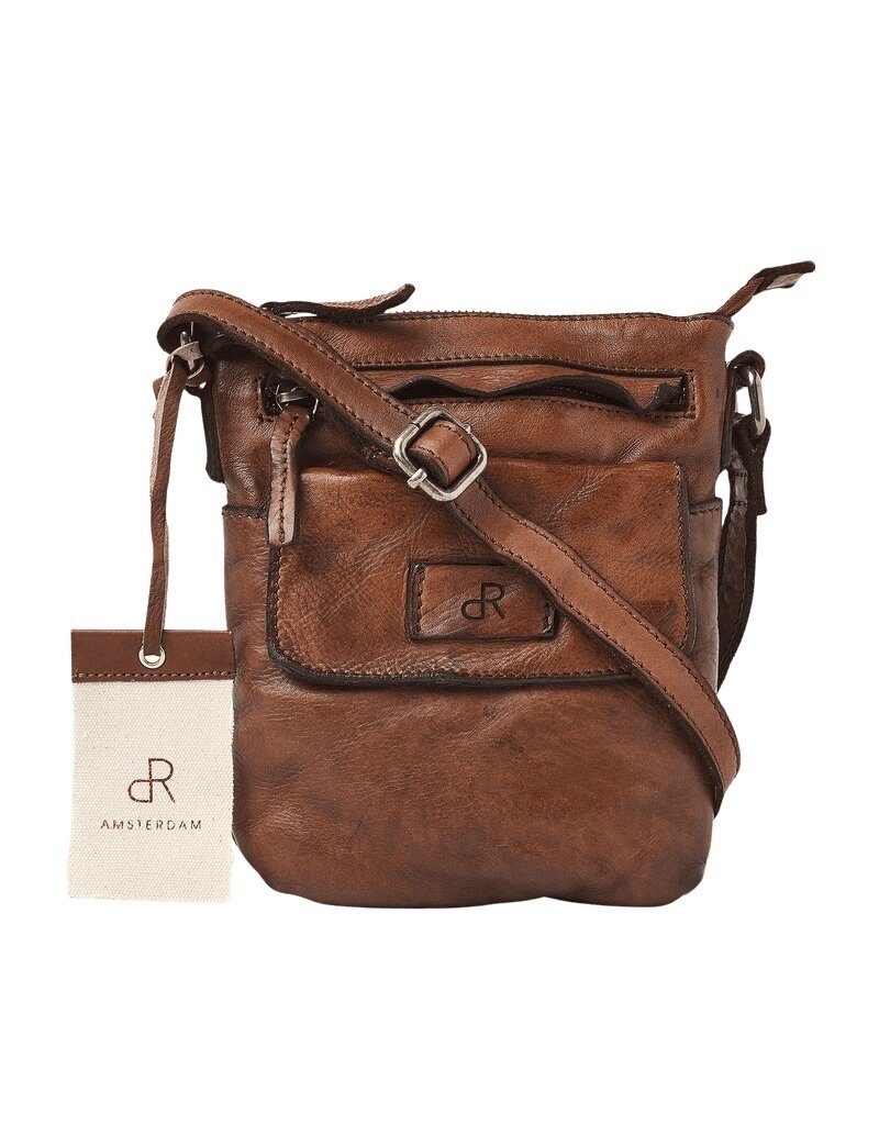 dR Amsterdam Gewassen Leren Schoudertasje Chestnut