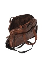 dR Amsterdam Gewaschene Leder Businesstasche Laptop Tasche Chestnut