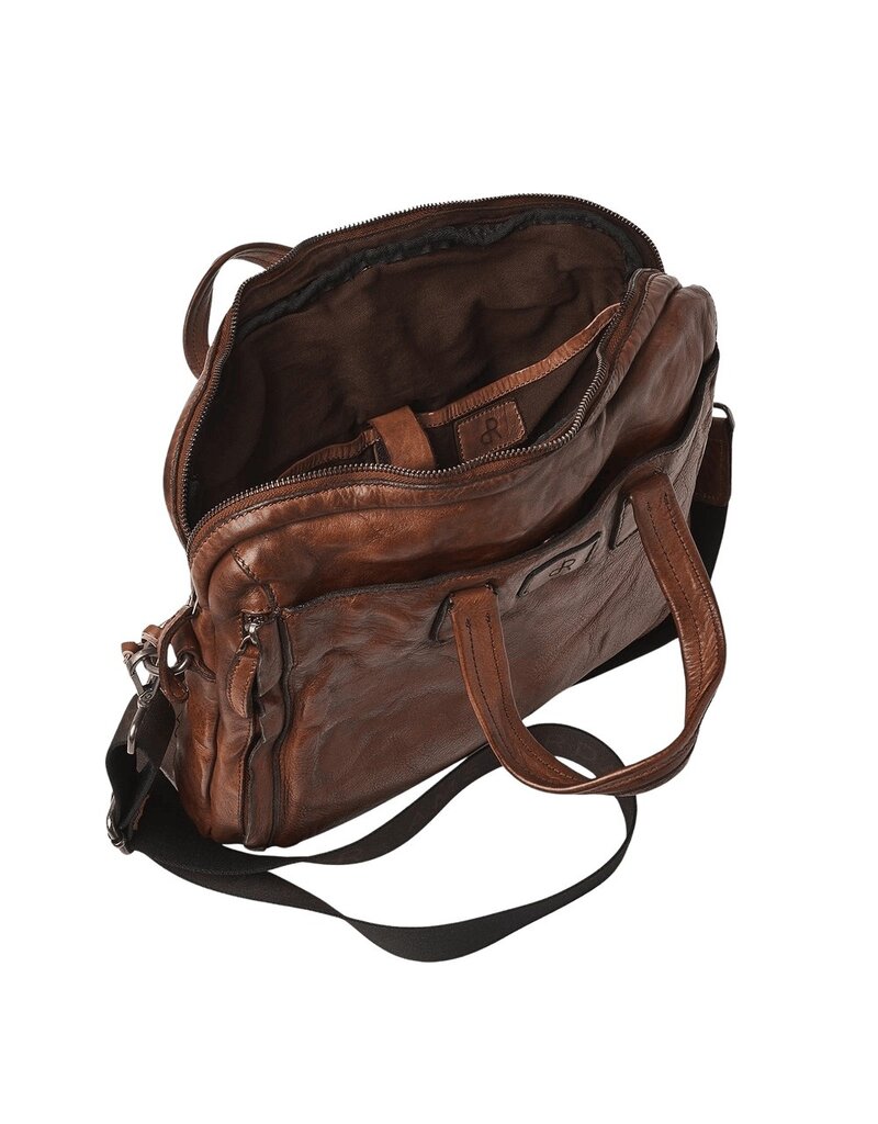 dR Amsterdam Gewaschene Leder Businesstasche Laptop Tasche Chestnut