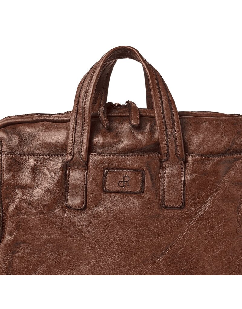 dR Amsterdam Gewassen Leren Werktas Laptoptas Chestnut
