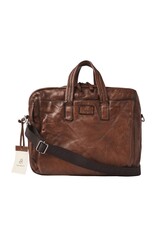 dR Amsterdam Gewassen Leren Werktas Laptoptas Chestnut