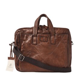 dR Amsterdam Gewaschene Leder Businesstasche Laptop Tasche Chestnut