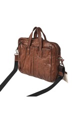 dR Amsterdam Gewassen Leren Werktas Laptoptas Chestnut
