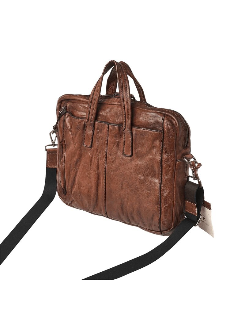 dR Amsterdam Gewaschene Leder Businesstasche Laptop Tasche Chestnut