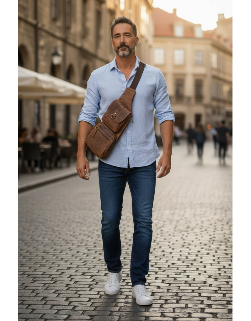 Greenburry Leren Crossover Crossbody Tas