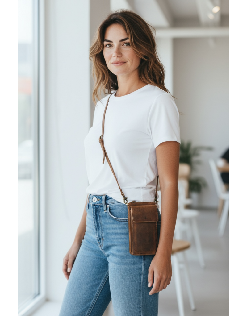 Greenburry Luxe Leren Telefoontasje Portemonnee