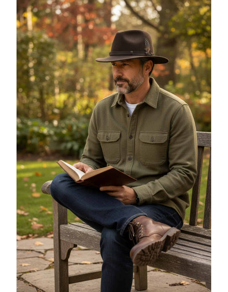 Hatland Outdoorhut Traveller mit Feder Braun