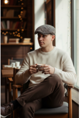 Fiebig Leren Flatcap Taupe