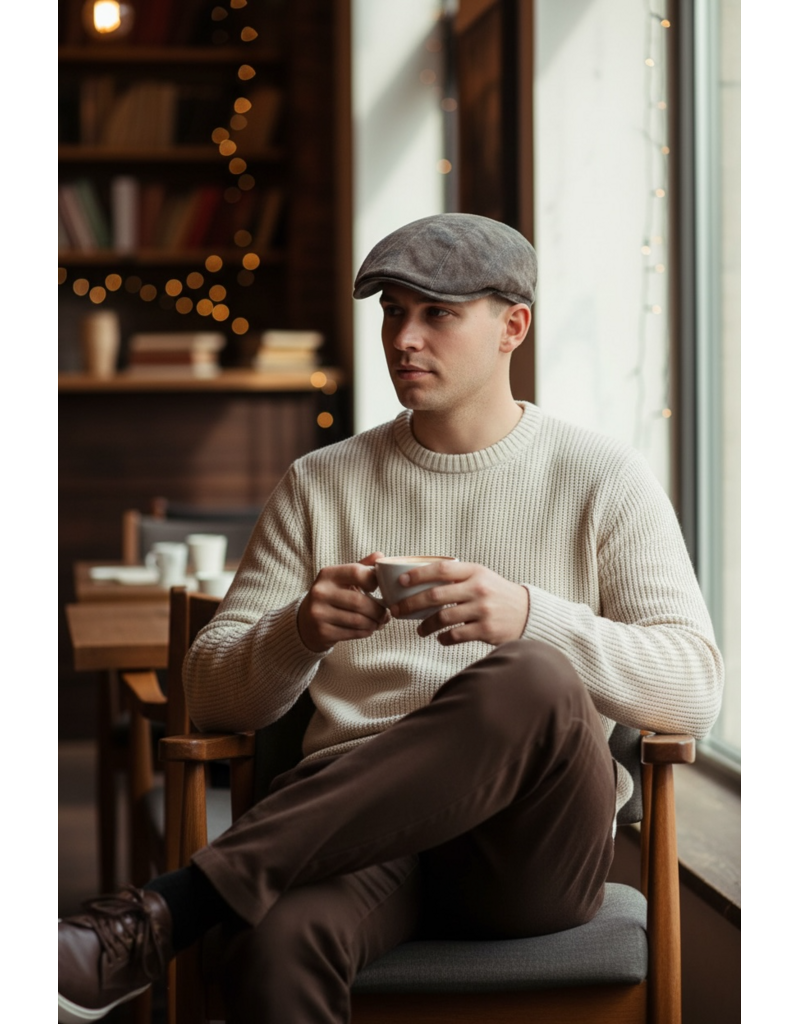 Fiebig Leren Flatcap Taupe