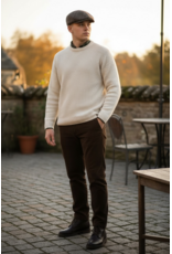 Fiebig Shetland Wollen Flatcap Visgraat Bruin