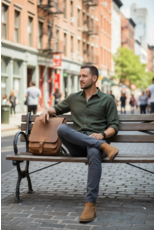 Ruitertassen Leder Handverarbeitete  Rucksack Umhängetasche 2 Fachs