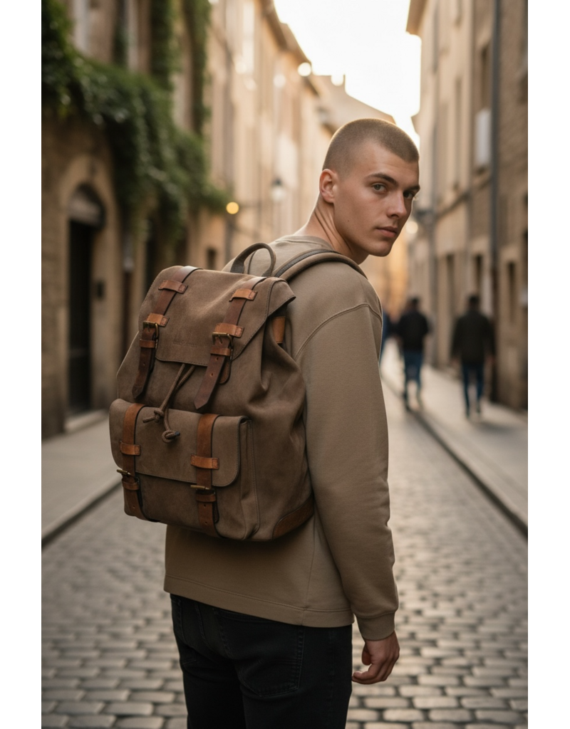 Ruitertassen Geräumige Handverarbeitete Leder Rucksack Braun