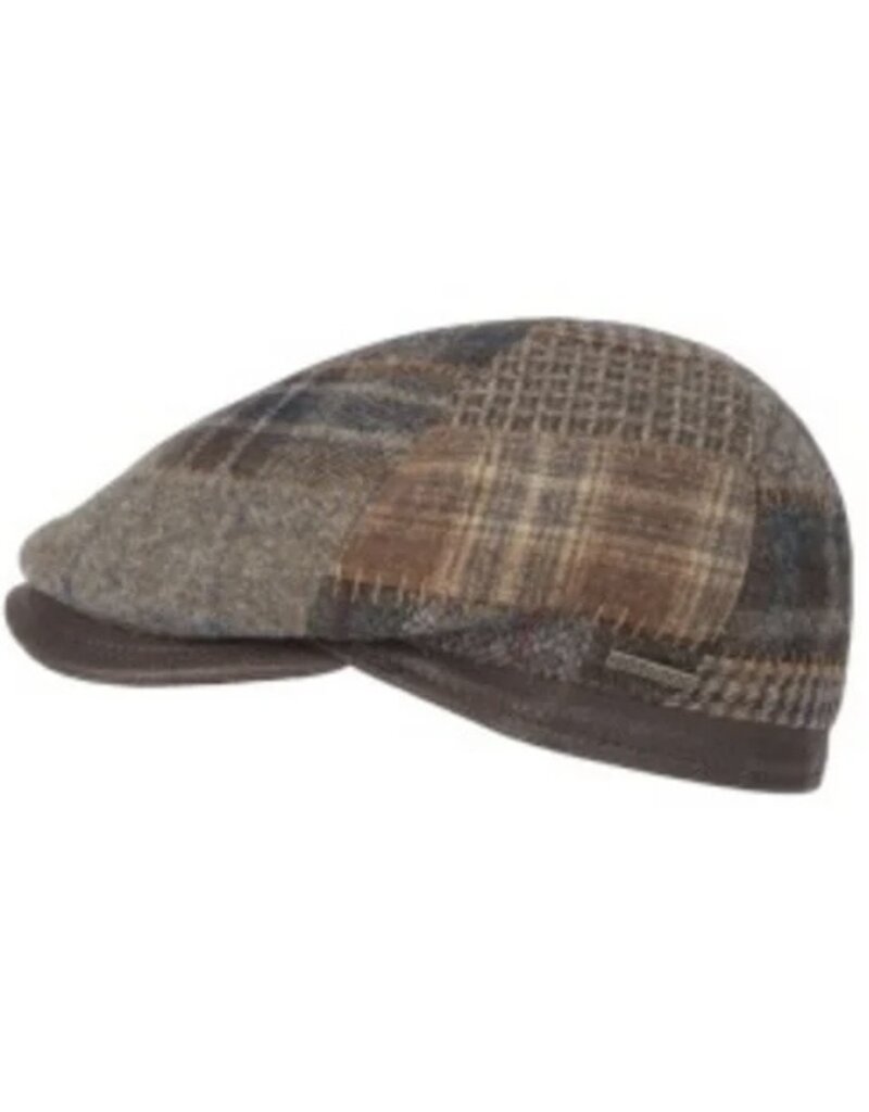 Hatland Patchwork Flatcap mit Leder Peak