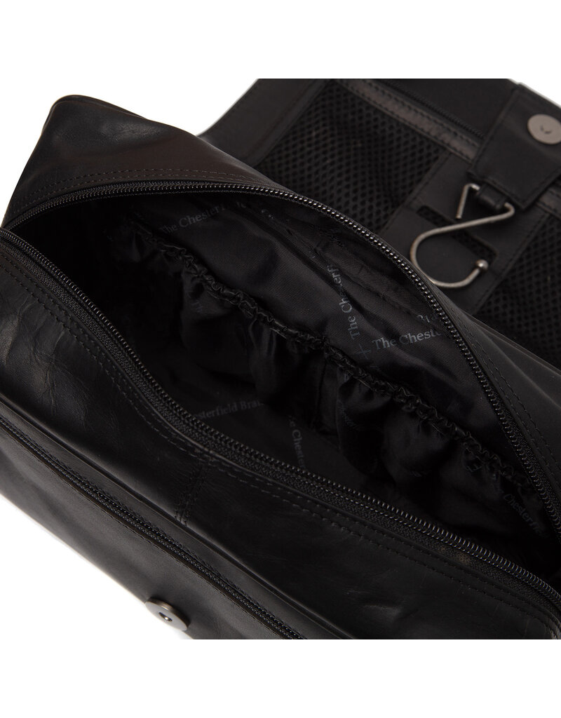 The Chesterfield Brand Leder Kulturtasche mit Aufhängehaken Schwarz