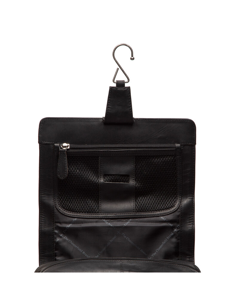 The Chesterfield Brand Leder Kulturtasche mit Aufhängehaken Schwarz