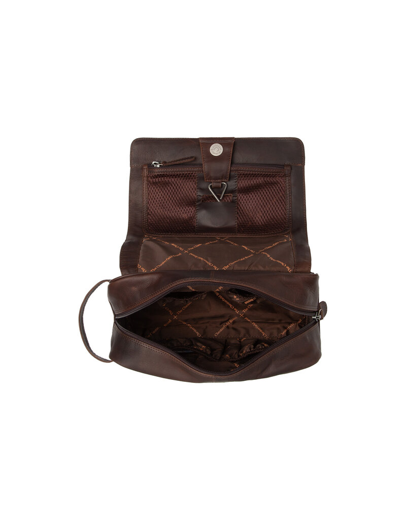 The Chesterfield Brand Leren Toilettas met Ophanghaak Bruin