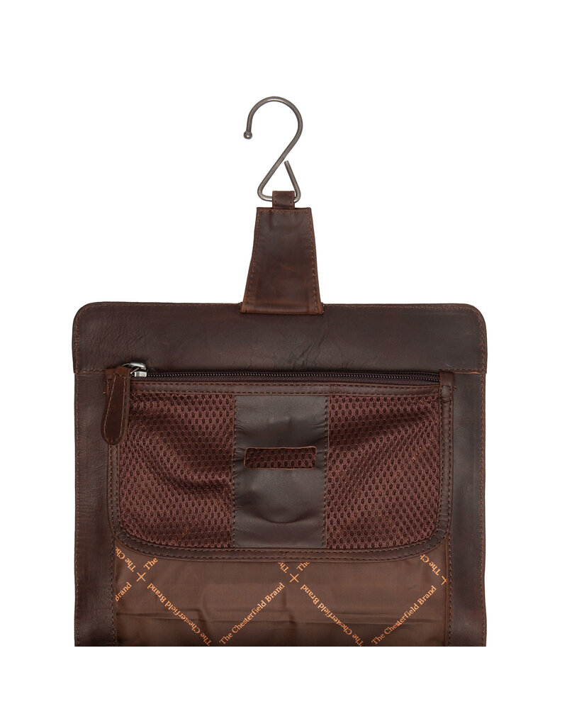 The Chesterfield Brand Leder Kulturtasche mit Aufhängehaken Braun