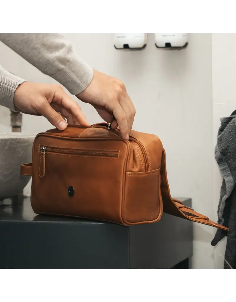 The Chesterfield Brand Leder Kulturtasche mit Aufhängehaken Cognac