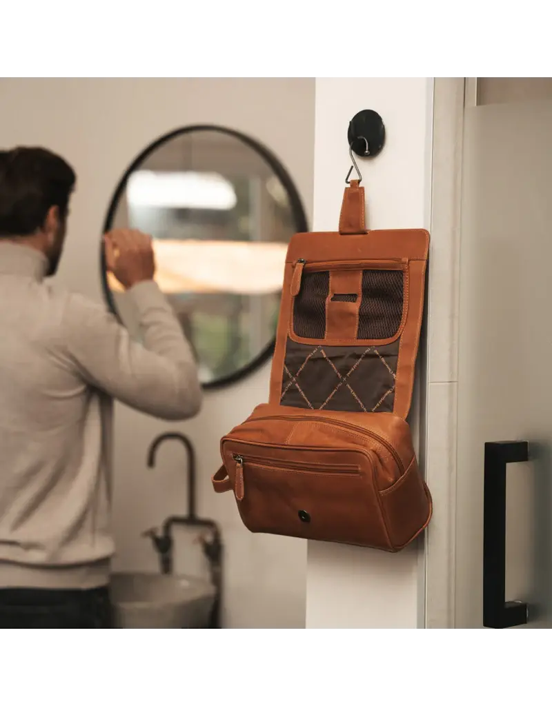 The Chesterfield Brand Leder Kulturtasche mit Aufhängehaken Cognac