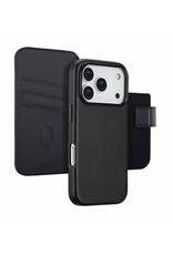 Accezz iPhone 17/Pro/Pro Max/Air Leather Bookcase 2-in-1 met MagSafe - Zwart