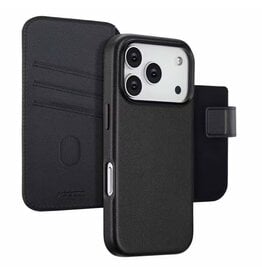 Accezz iPhone 17 Leather Bookcase 2-in-1 met MagSafe – Accezz, Personaliseerbaar - Zwart