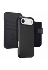 Accezz iPhone 17/Pro/Pro Max/Air Leder-Bookcase 2-in-1 mit MagSafe – Schwarz