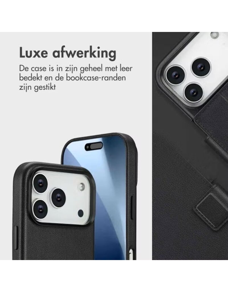 Accezz iPhone 17/Pro/Pro Max/Air Leather Bookcase 2-in-1 met MagSafe - Groen