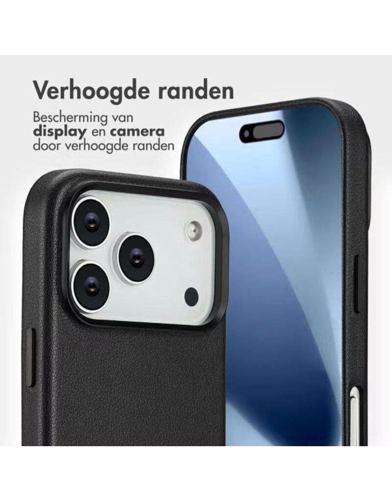 Accezz iPhone 17/Pro/Pro Max/Air Leather Bookcase 2-in-1 met MagSafe - Blauw