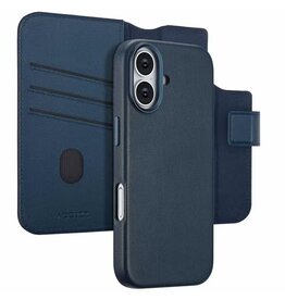 Accezz iPhone 17 Leder-Bookcase 2-in-1 mit MagSafe – Accezz, personalisierbar - Blau