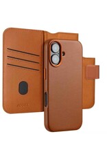 Accezz iPhone 17/Pro/Pro Max/Air Leather Bookcase 2-in-1 met MagSafe -  Cognac
