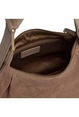 Depeche Luxus Handtasche aus Wildleder & Leder Taupe – Personalisierbar