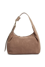 Depeche Luxe Suède & Leren Handtas Taupe – Personaliseerbaar