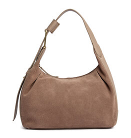 Depeche Luxus Handtasche aus Wildleder & Leder Taupe