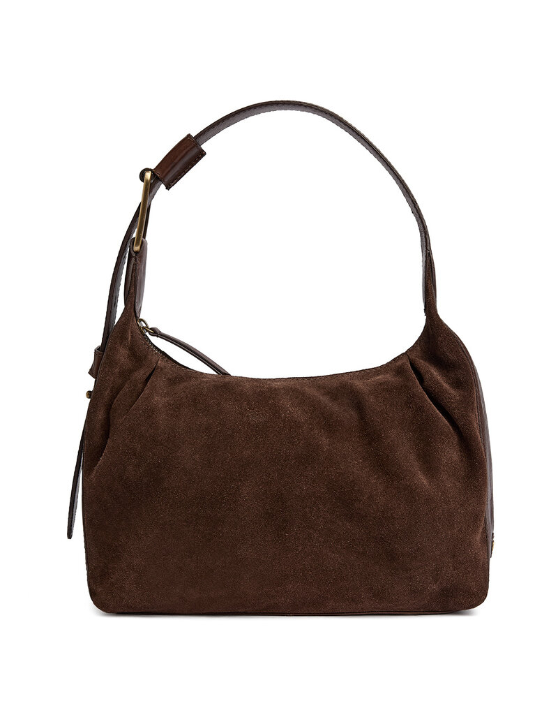 Depeche Luxe Suède & Leren Handtas Bruin – Personaliseerbaar