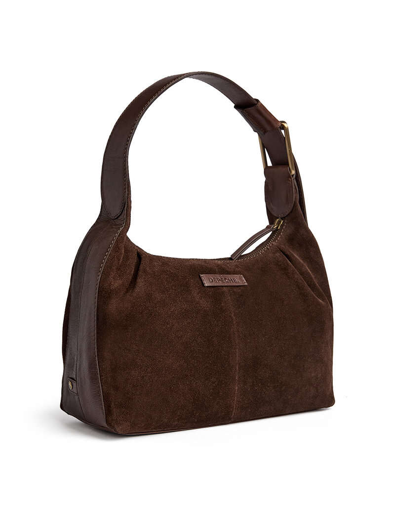 Depeche Luxus Handtasche aus Wildleder & Leder Braun – Personalisierbar