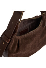 Depeche Luxus Handtasche aus Wildleder & Leder Braun – Personalisierbar