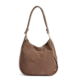 Depeche Luxus Wildleder- & Leder-Schultertasche Taupe