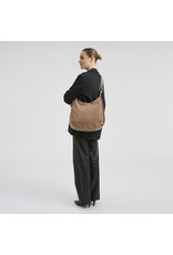 Depeche Luxe Suède & Leren Schoudertas Taupe – Elegante Handtas voor Dames