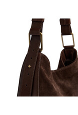 Depeche Luxus Wildleder- & Leder-Schultertasche Braun – Elegante Handtasche für Damen