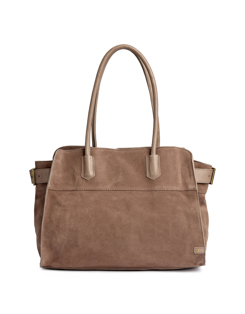 Depeche Luxe Suède Shopper Taupe – Ruime en Elegante Handtas