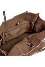 Depeche Luxe Suède Shopper Taupe – Ruime en Elegante Handtas