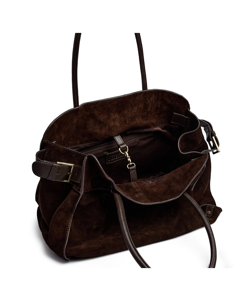 Depeche Luxus Wildleder Shopper Braun – Geräumige und Elegante Handtasche