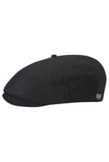 Brixton Brood Snap Cap Schwarz – Klassische Newsboy Cap mit Modernem Twist