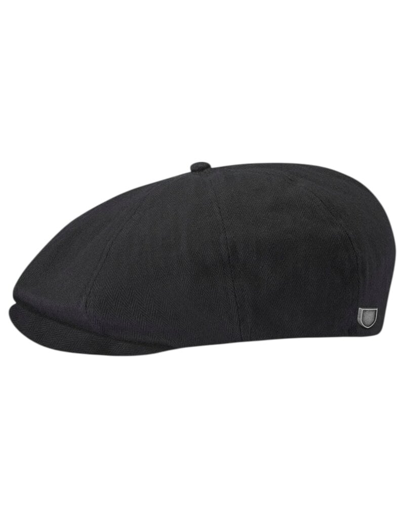 Brixton Brood Snap Cap Schwarz – Klassische Newsboy Cap mit Modernem Twist
