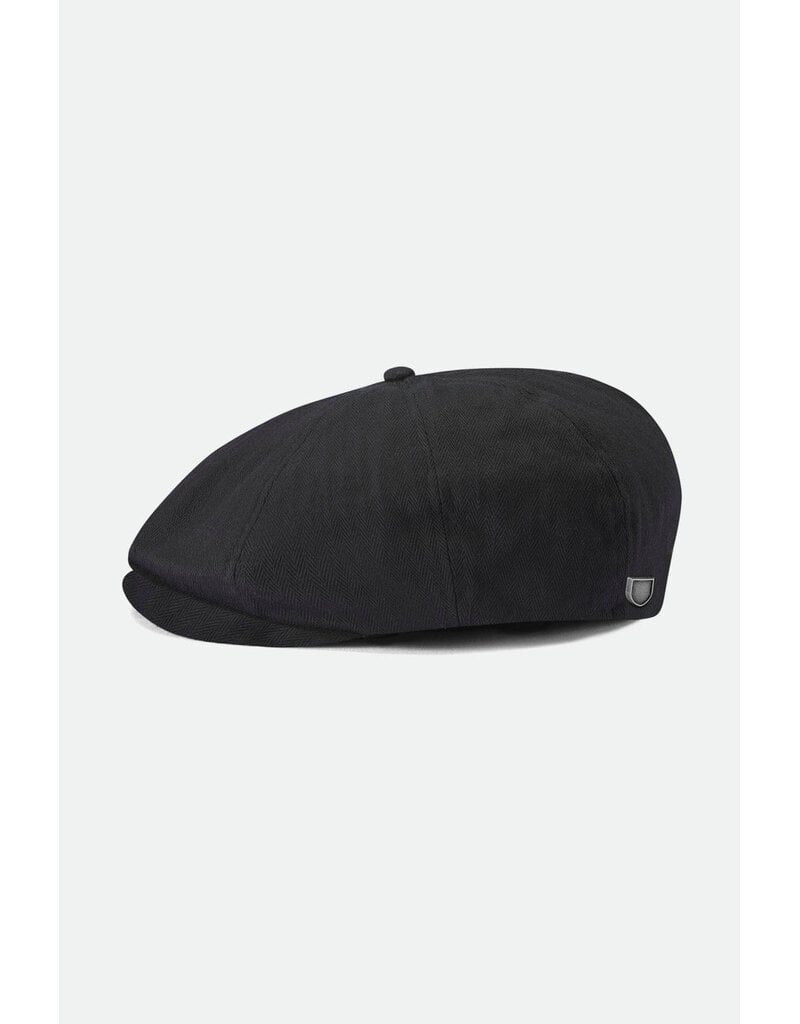 Brixton Brood Snap Cap Schwarz – Klassische Newsboy Cap mit Modernem Twist
