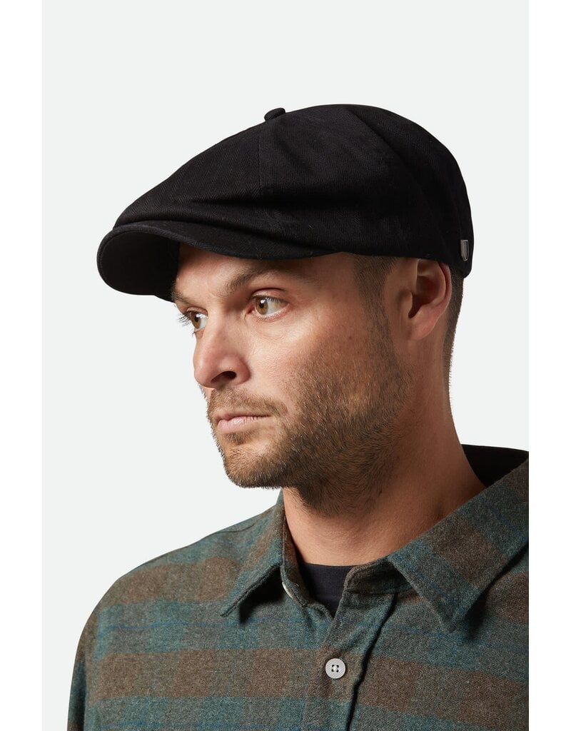 Brixton Brood Snap Cap Zwart – Klassieke Newsboy Cap met Moderne Touch