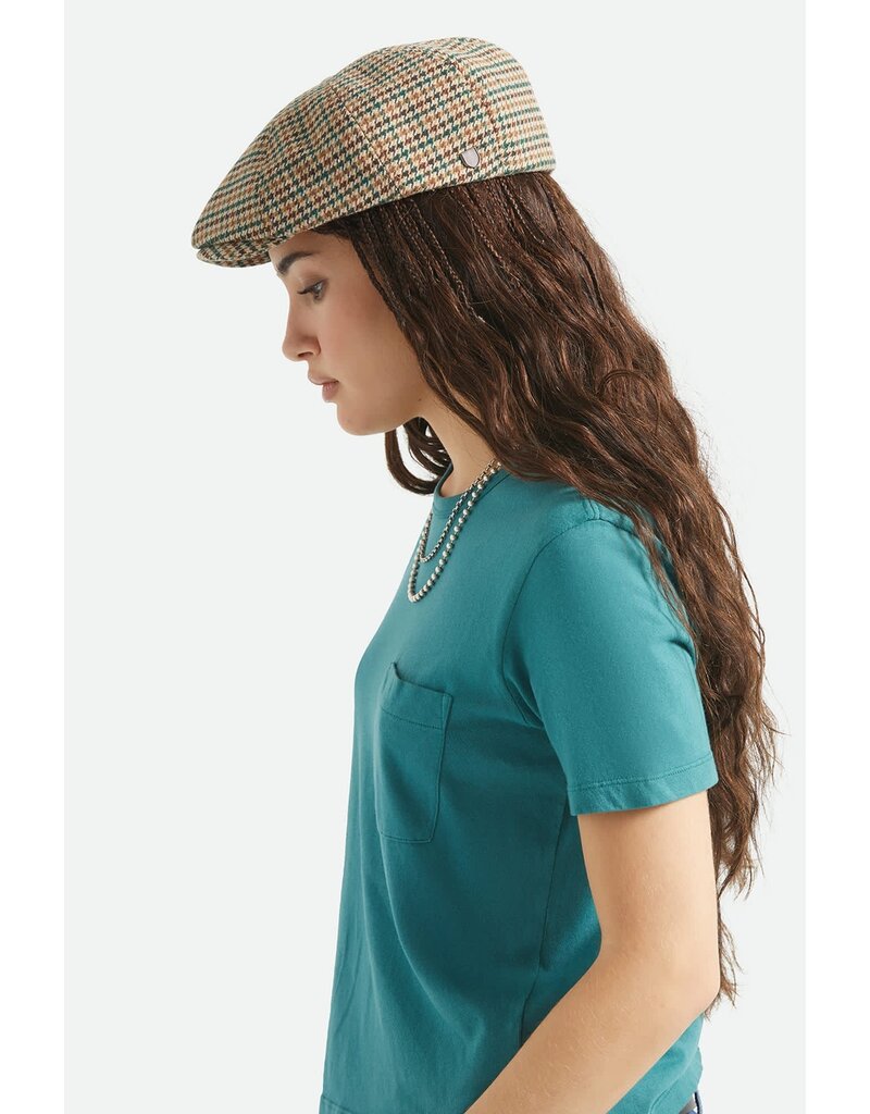 Brixton Brood Snap Cap Ruitpatroon – Klassieke Newsboy Cap met Moderne Touch