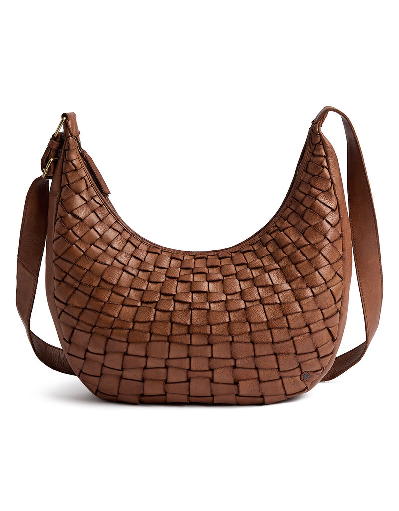 Depeche Schoudertas van Leer – Handgeweven Design met Bohemian Luxe